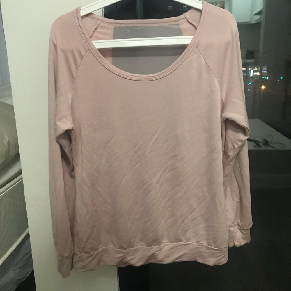 Sheer open back balance collection shirt size L